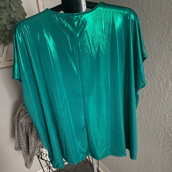 Cotton Bleu Iridescent Metallic Top NWT - Picture 2 of 7